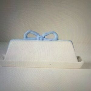 ❤️ ANTHROPOLOGIE BENEDITA BOW CERAMIC STONEWARE BUTTER DISH NEW